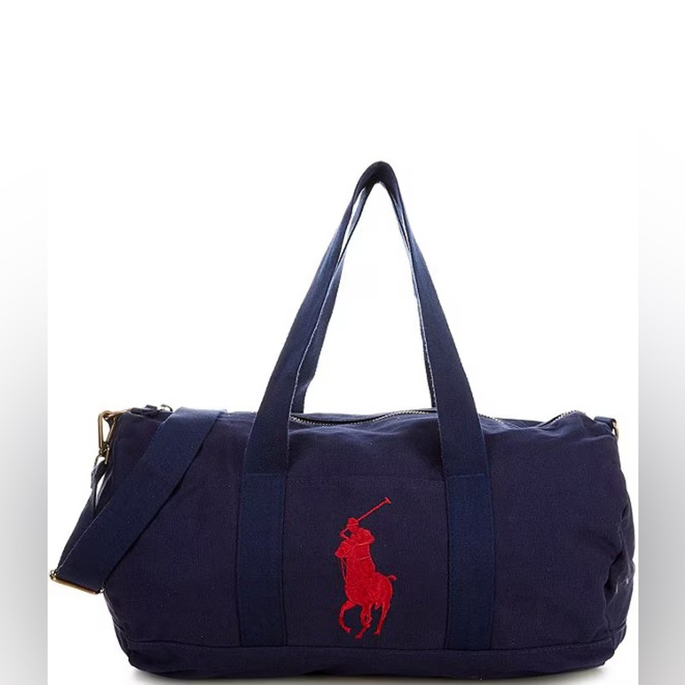 Polo by Ralph Lauren Navy Duffel Bag with Red Logo